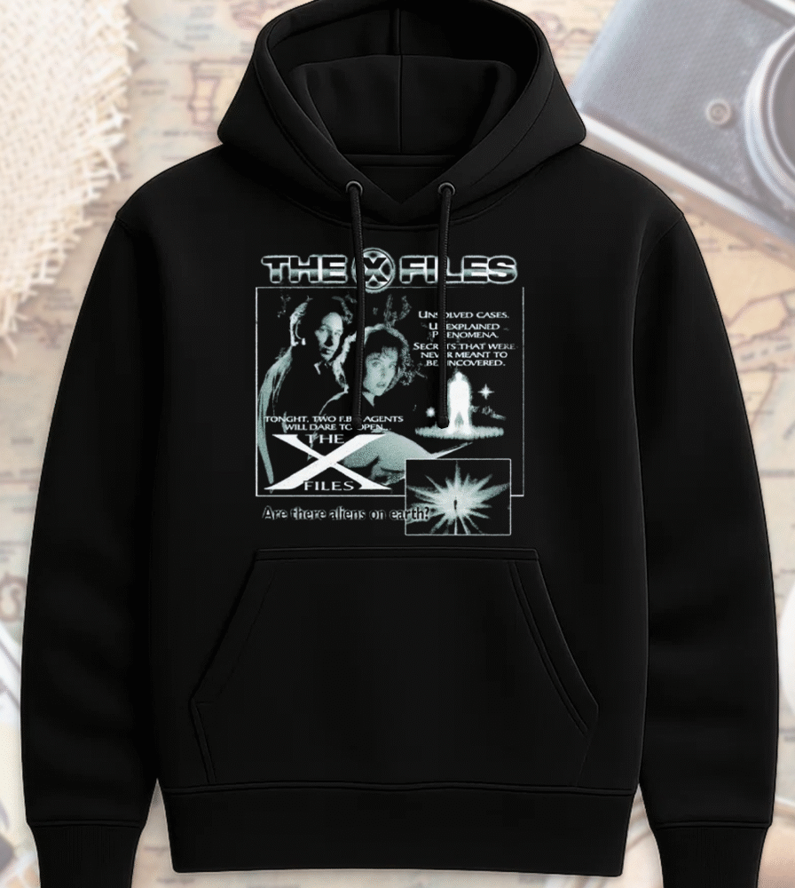 The X-Files T-Shirt, Hoodie, Sweatshirt, Long Sleeve, Tank Top – Scully and Mulder, UFO, Aliens, "I Want to Believe" Vintage Shirt