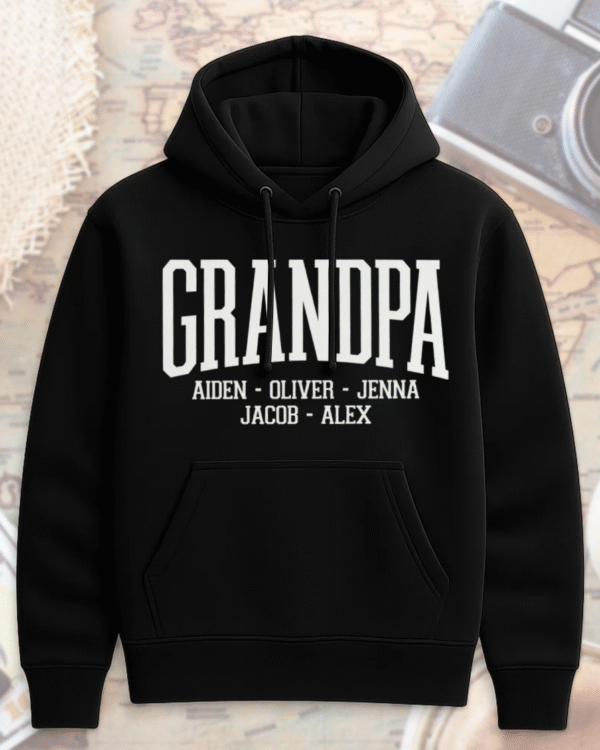 Custom Grandpa Shirt with Grandkids Names – Personalized Father’s Day Gift, Grandparent Shirt, T-shirt, Hoodie, Sweatshirt, Long Sleeve, Tank Top - Image 3