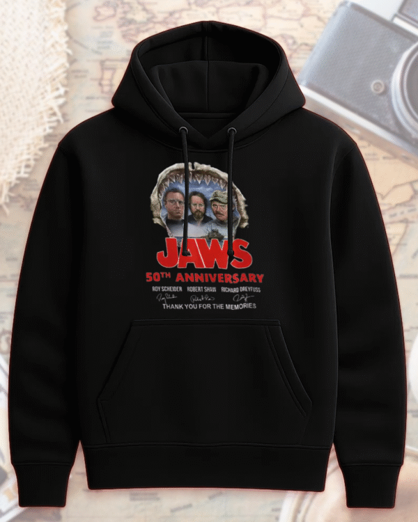 Jaws 50th Anniversary Shirt – Quint & Brody Signature Tribute (T-Shirt, Hoodie, Sweatshirt, Long Sleeve, Tank Top) | 1975–2025 - Image 3
