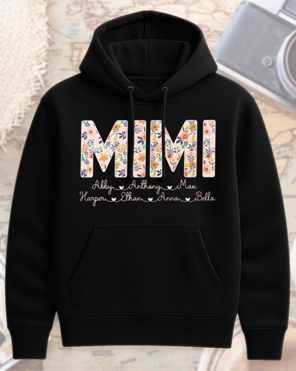 Personalized Mimi Shirt with Grandkids’ Names – Floral Custom Grandma Shirt for Mother’s Day - Image 5