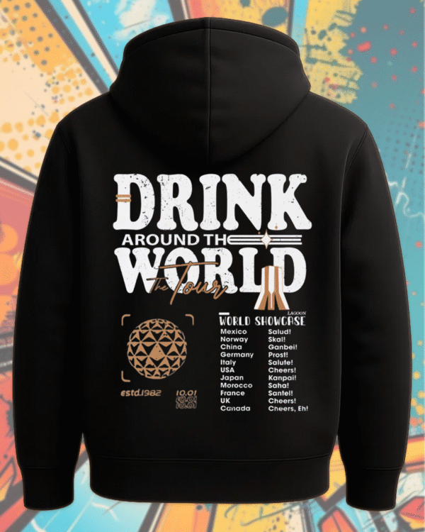 Vintage Disney Epcot World Tour T-Shirt, Sweatshirt, Long Sleeve, Tank Top, Hoodie – Drink Around The World Family Matching Tee - Image 3