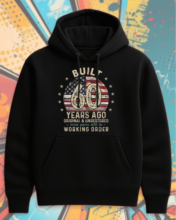Built 60 Years Ago Shirt Vintage 1965 60th Birthday Gift | T-Shirt, Hoodie, Long Sleeve, Sweatshirt & Tank Top for Men