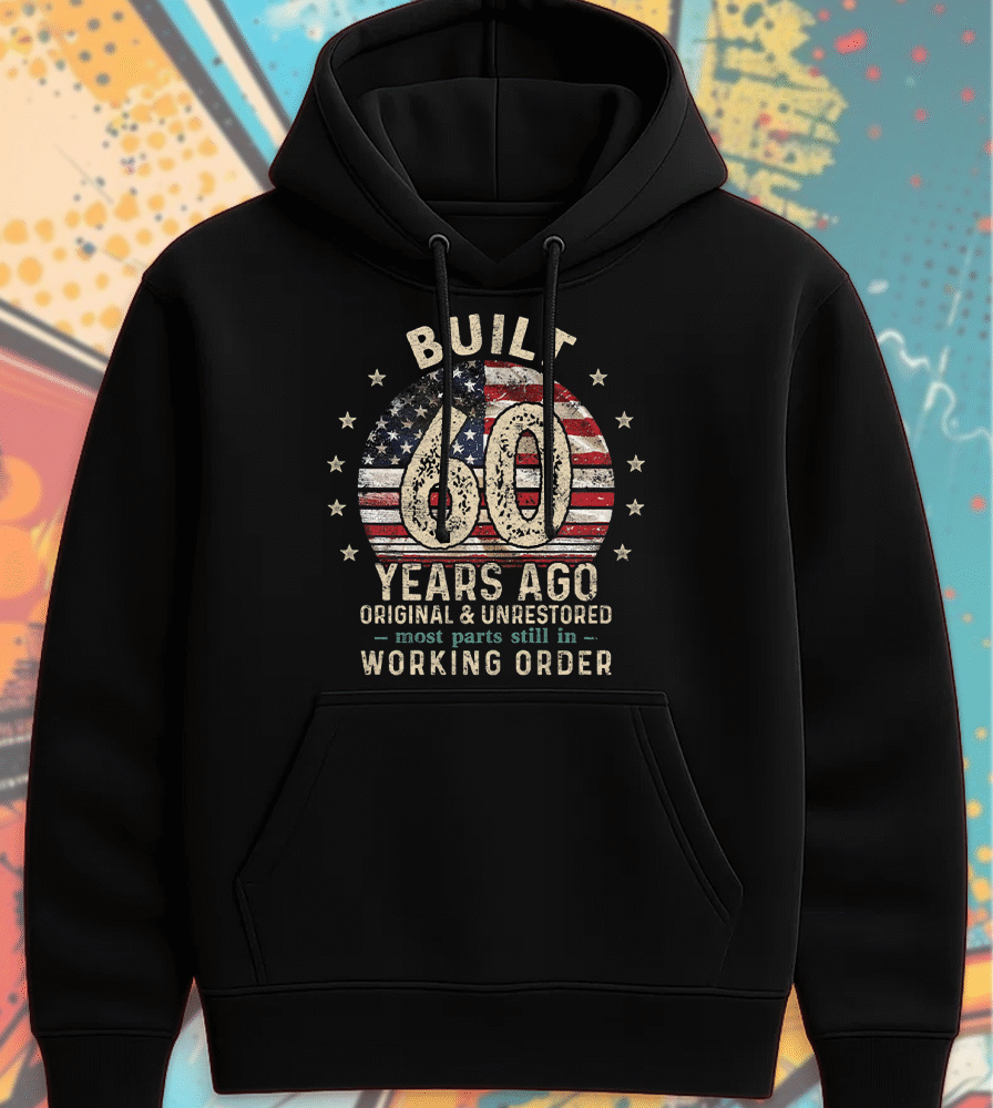 Built 60 Years Ago Shirt Vintage 1965 60th Birthday Gift | T-Shirt, Hoodie, Long Sleeve, Sweatshirt & Tank Top for Men