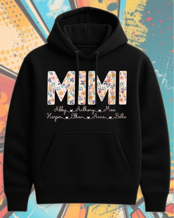 Personalized Mimi Shirt with Grandkids’ Names – Floral Custom Grandma Shirt for Mother’s Day - Image 6