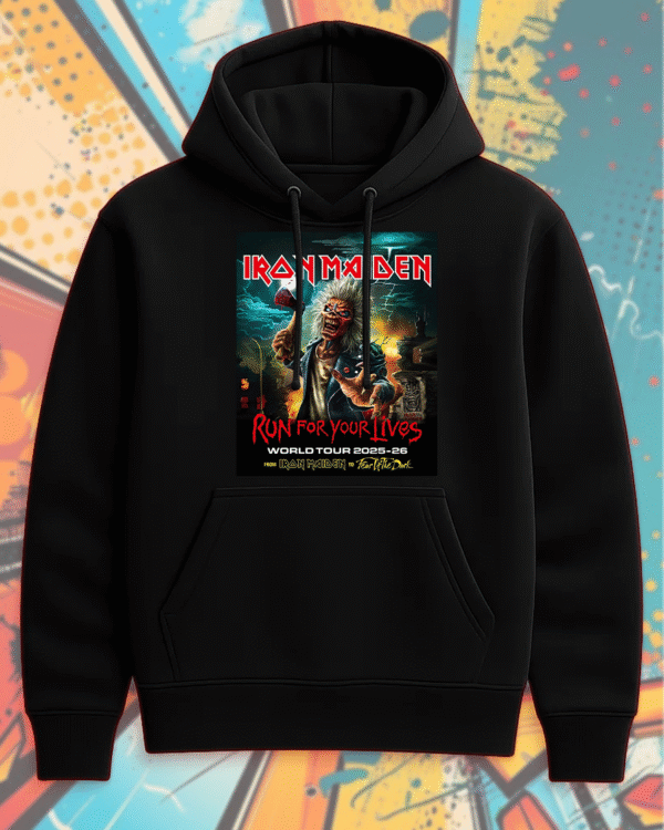 Iron Maiden Tour 2025-26 T-Shirt, Hoodie, Sweatshirt, Long Sleeve, Tank Top – Run for Your Lives Tour with Tour Dates - Image 6