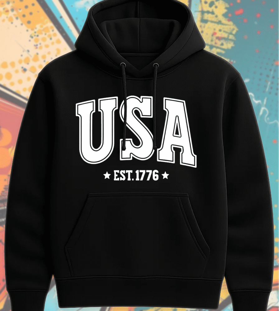 USA SVG PNG 4th of July Retro America Sublimation Design – T-Shirt, Hoodie, Sweatshirt, Long Sleeve, Tank Top