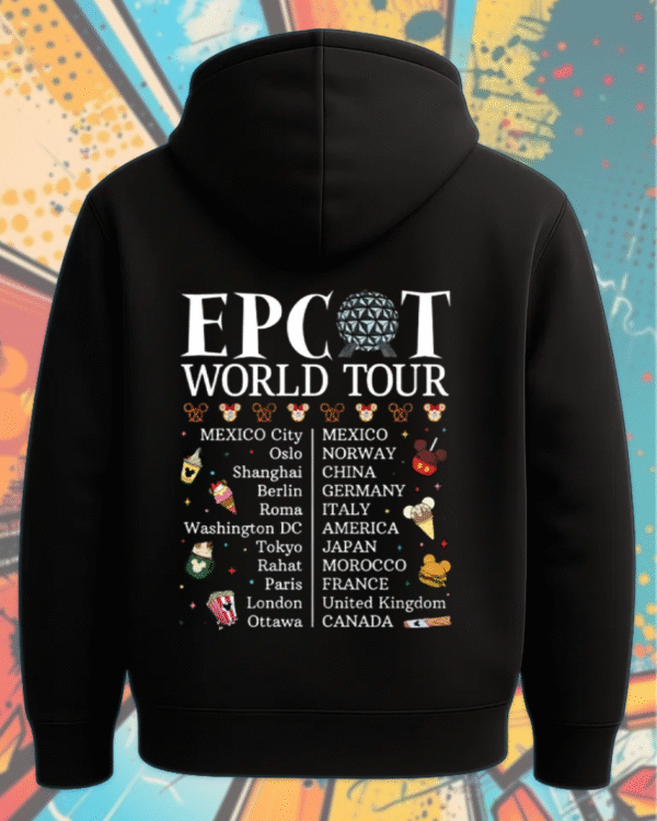 Epcot World Tour Front and Back Kids Shirt, Disney Retro Epcot Shirt, Mickey and Friends Shirt, Family Trip Toddler or Youth Sweatshirt – Unisex T-Shirt - Image 6