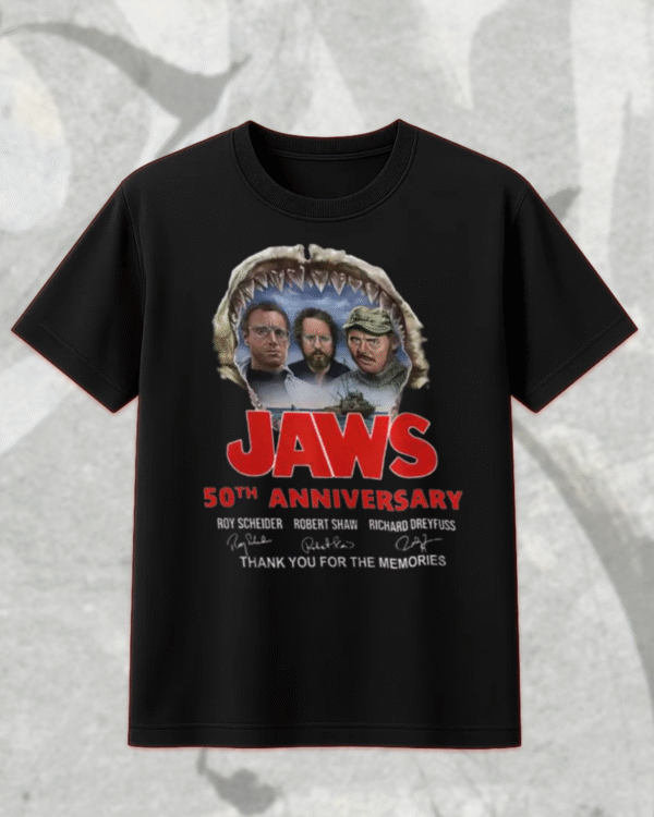 Jaws 50th Anniversary Shirt – Quint & Brody Signature Tribute (T-Shirt, Hoodie, Sweatshirt, Long Sleeve, Tank Top) | 1975–2025 - Image 5