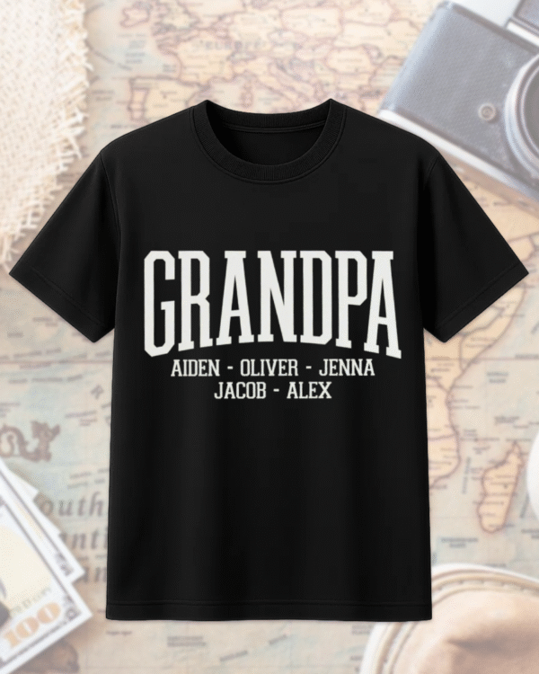 Custom Grandpa Shirt with Grandkids Names – Personalized Father’s Day Gift, Grandparent Shirt, T-shirt, Hoodie, Sweatshirt, Long Sleeve, Tank Top - Image 4