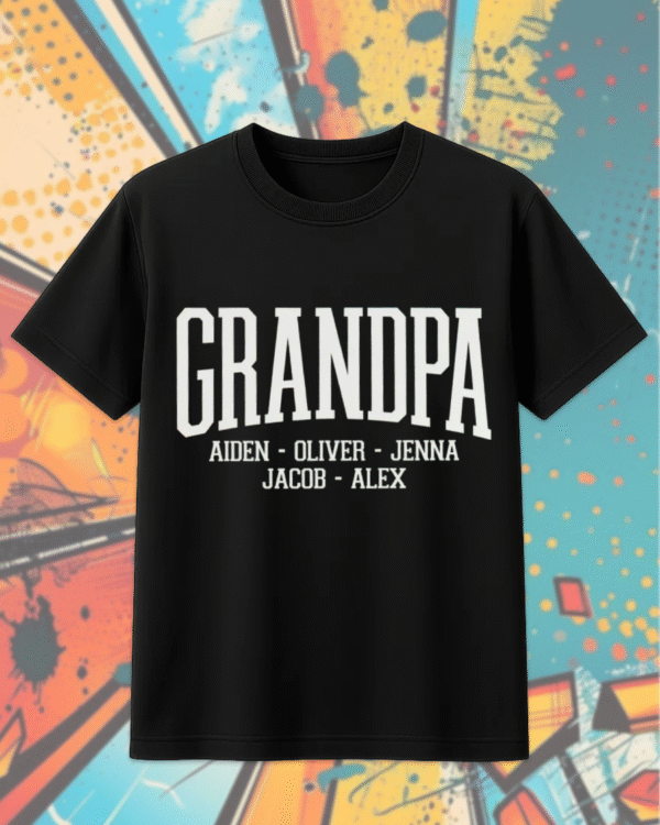 Custom Grandpa Shirt with Grandkids Names – Personalized Father’s Day Gift, Grandparent Shirt, T-shirt, Hoodie, Sweatshirt, Long Sleeve, Tank Top - Image 6