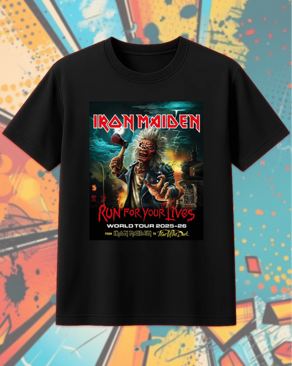 Iron Maiden Tour 2025-26 T-Shirt, Hoodie, Sweatshirt, Long Sleeve, Tank Top – Run for Your Lives Tour with Tour Dates - Image 3