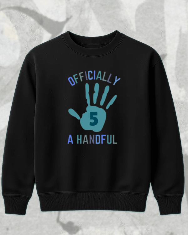 Custom 5th Birthday Boy Shirt Officially a Handful | Personalized 2-Sided Birthday Tee, Hoodie & More - Image 7