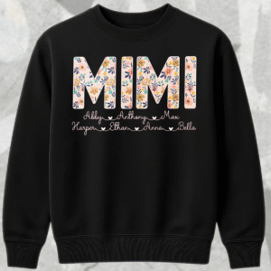 Personalized Mimi Shirt with Grandkids’ Names – Floral Custom Grandma Shirt for Mother’s Day