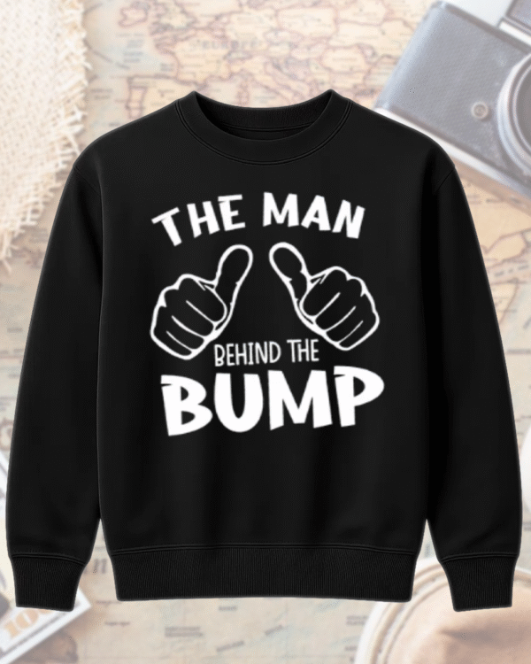 The Man Behind The Bump Shirt Funny Pregnancy Announcement Gift for Dad - Image 8