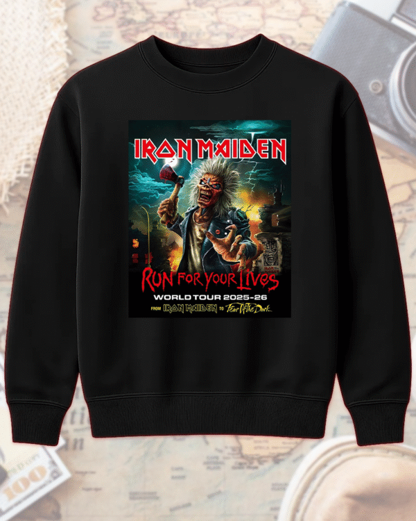 Iron Maiden Tour 2025-26 T-Shirt, Hoodie, Sweatshirt, Long Sleeve, Tank Top – Run for Your Lives Tour with Tour Dates - Image 8
