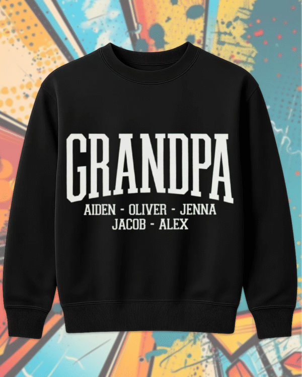 Custom Grandpa Shirt with Grandkids Names – Personalized Father’s Day Gift, Grandparent Shirt, T-shirt, Hoodie, Sweatshirt, Long Sleeve, Tank Top - Image 9