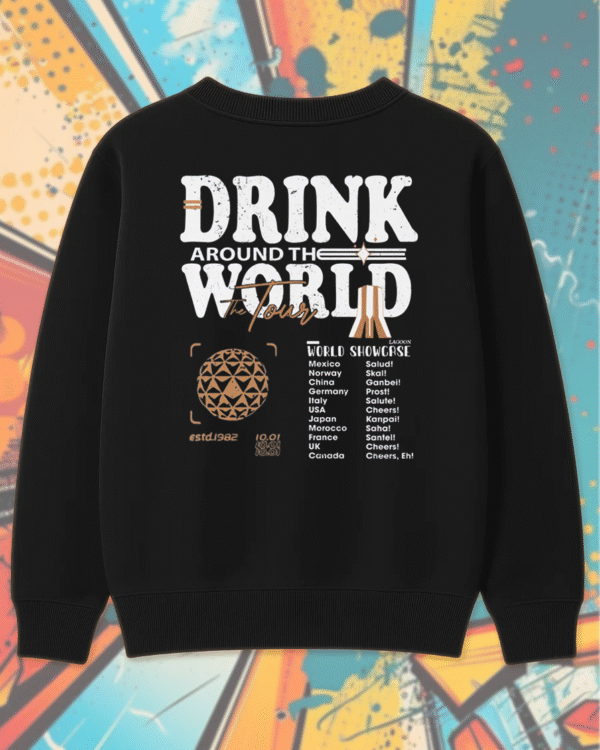 Vintage Disney Epcot World Tour T-Shirt, Sweatshirt, Long Sleeve, Tank Top, Hoodie – Drink Around The World Family Matching Tee - Image 9