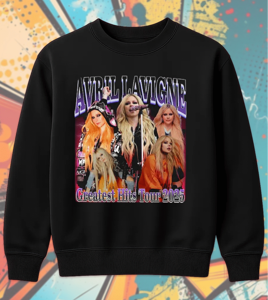 90s Vintage Avril Lavigne Bootleg T-Shirt, Sweatshirt, Long Sleeve, Tank Top, Hoodie – Avril Lavigne 2025 Tour Merch & Fan Shirt