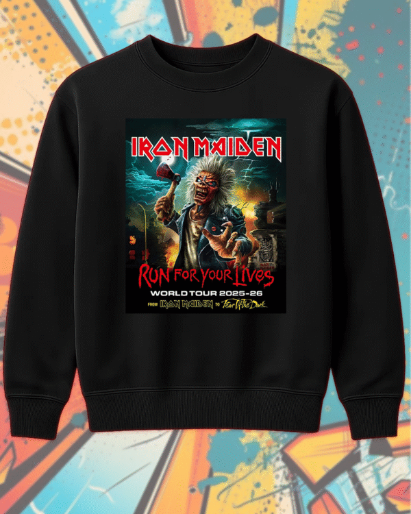 Iron Maiden Tour 2025-26 T-Shirt, Hoodie, Sweatshirt, Long Sleeve, Tank Top – Run for Your Lives Tour with Tour Dates - Image 9