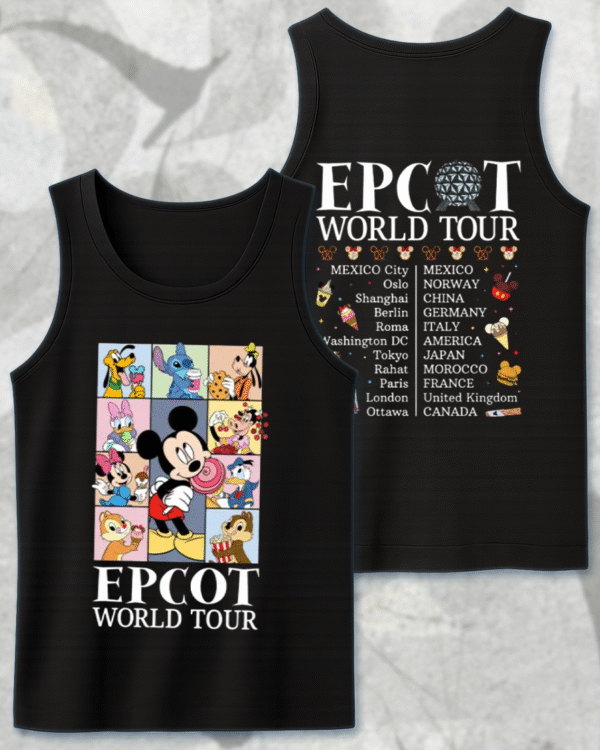 Epcot World Tour Front and Back Kids Shirt, Disney Retro Epcot Shirt, Mickey and Friends Shirt, Family Trip Toddler or Youth Sweatshirt – Unisex T-Shirt - Image 10
