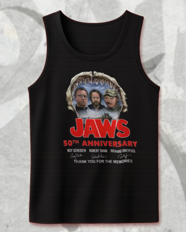 Jaws 50th Anniversary Shirt – Quint & Brody Signature Tribute (T-Shirt, Hoodie, Sweatshirt, Long Sleeve, Tank Top) | 1975–2025 - Image 8