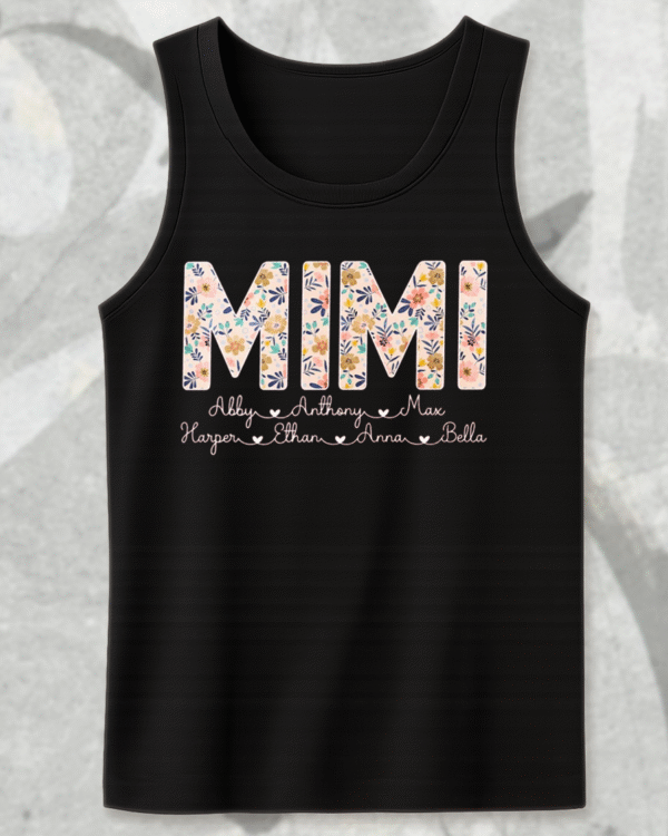 Personalized Mimi Shirt with Grandkids’ Names – Floral Custom Grandma Shirt for Mother’s Day - Image 10