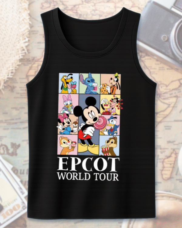 Epcot World Tour Front and Back Kids Shirt, Disney Retro Epcot Shirt, Mickey and Friends Shirt, Family Trip Toddler or Youth Sweatshirt – Unisex T-Shirt - Image 11