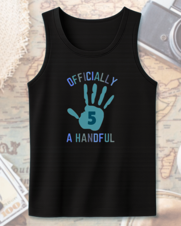Custom 5th Birthday Boy Shirt Officially a Handful | Personalized 2-Sided Birthday Tee, Hoodie & More - Image 11