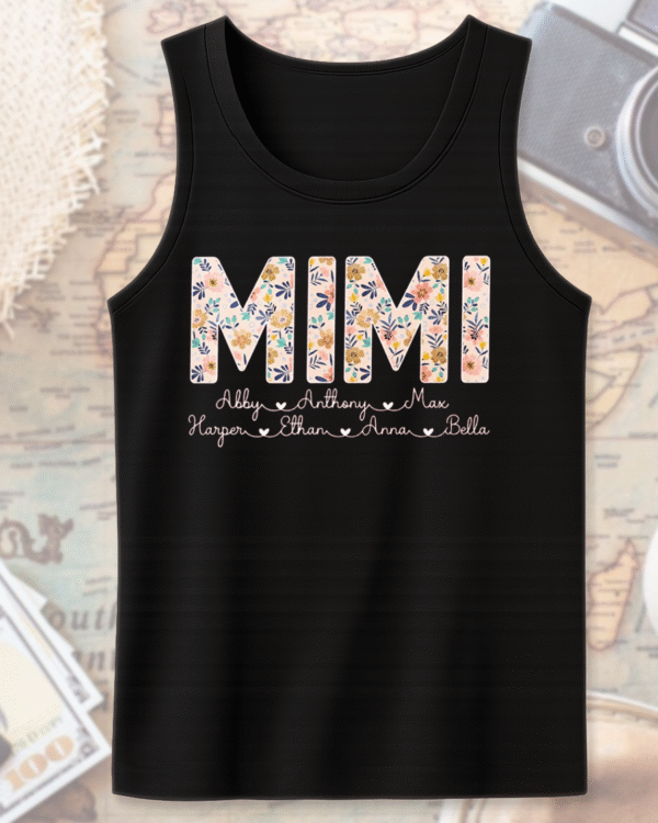 Personalized Mimi Shirt with Grandkids’ Names – Floral Custom Grandma Shirt for Mother’s Day - Image 11