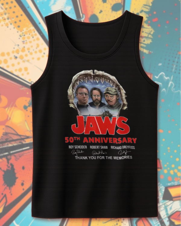 Jaws 50th Anniversary Shirt – Quint & Brody Signature Tribute (T-Shirt, Hoodie, Sweatshirt, Long Sleeve, Tank Top) | 1975–2025 - Image 7