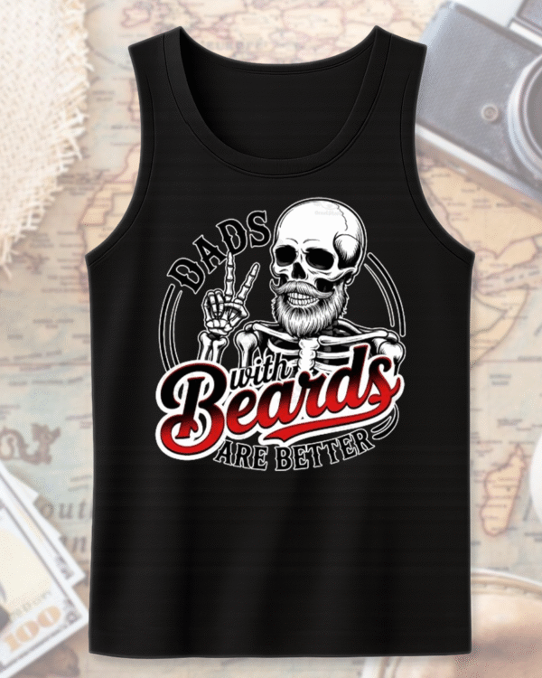 Dads With Beards Are Better Shirt Funny Skeleton Dad Tee, Hoodie, Sweatshirt, Tank | Cool Father’s Day Gift for Bearded Dads - Image 3