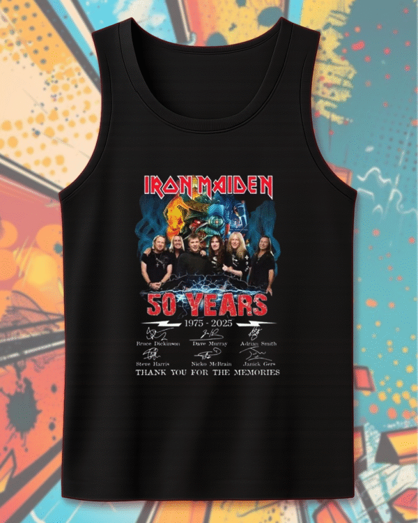 Iron Maiden 50 Year Anniversary 1975–2025 Signature T-Shirt, Hoodie, Sweatshirt, Long Sleeve, Tank Top – Limited Edition Band Merch for Fans - Image 12