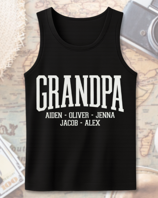 Custom Grandpa Shirt with Grandkids Names – Personalized Father’s Day Gift, Grandparent Shirt, T-shirt, Hoodie, Sweatshirt, Long Sleeve, Tank Top - Image 11