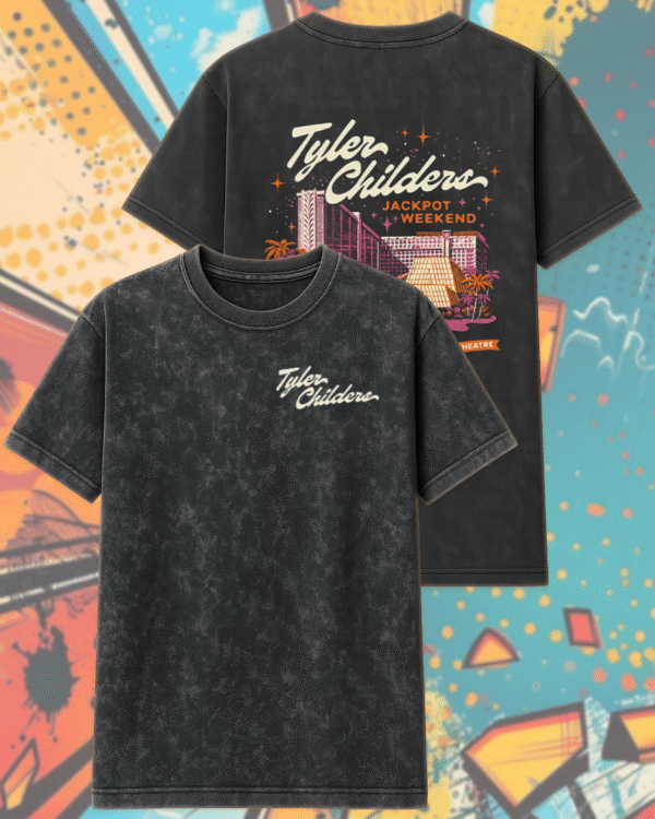 Tyler Childers Las Vegas 2025 Two-Sided Acid Wash Concert T-Shirt – MGM Grand Arena June 7 Unisex 2D Vintage Tee