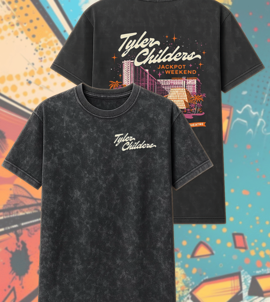 Tyler Childers Las Vegas 2025 Two-Sided Acid Wash Concert T-Shirt – MGM Grand Arena June 7 Unisex 2D Vintage Tee