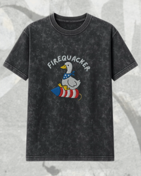 Embroidered Silly Goose 4th of July Acid Wash Shirt & Hoodie – Funny Patriotic USA Shirt, Gift for Her – Vintage Comfort Look - Image 3