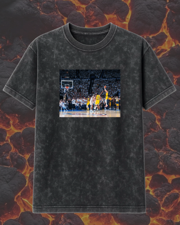 Tyrese Haliburton Clutch Moment x NBA Playoffs 2025 – Acid Wash T-Shirt & Hoodie - Image 2