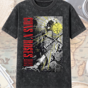 Guns N’ Roses Riyadh 2025 Acid Wash T-Shirt / Hoodie – Abdu Arena May 23 Concert Merch