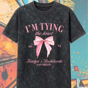 Bachelorette Party Acid Wash T-Shirt / Hoodie – “I’m Tying the Knot” Bridal Comfort Tee #280-CP