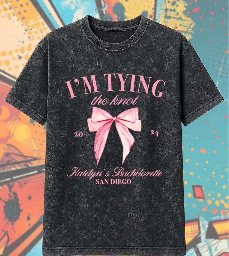 Bachelorette Party Acid Wash T-Shirt / Hoodie – “I’m Tying the Knot” Bridal Comfort Tee #280-CP