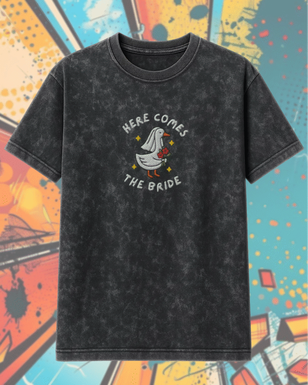 Embroidered Silly Goose Bride Shirt – Funny Bride To Be Acid Wash T-Shirt / Hoodie – Goose Lover Wedding Gift