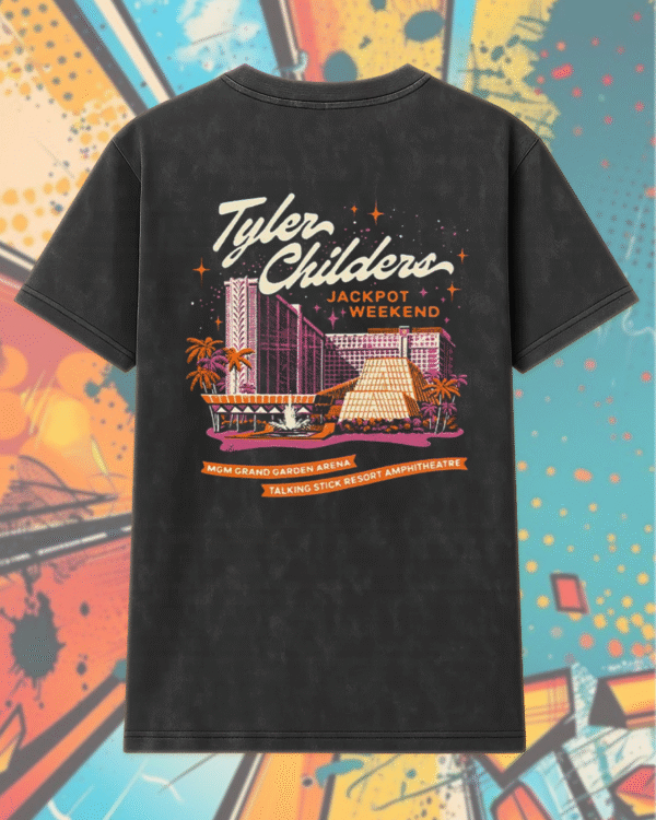Tyler Childers Las Vegas 2025 Two-Sided Acid Wash Concert T-Shirt – MGM Grand Arena June 7 Unisex 2D Vintage Tee