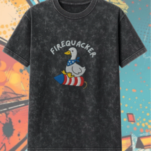 Embroidered Silly Goose 4th of July Acid Wash Shirt & Hoodie – Funny Patriotic USA Shirt, Gift for Her – Vintage Comfort Look