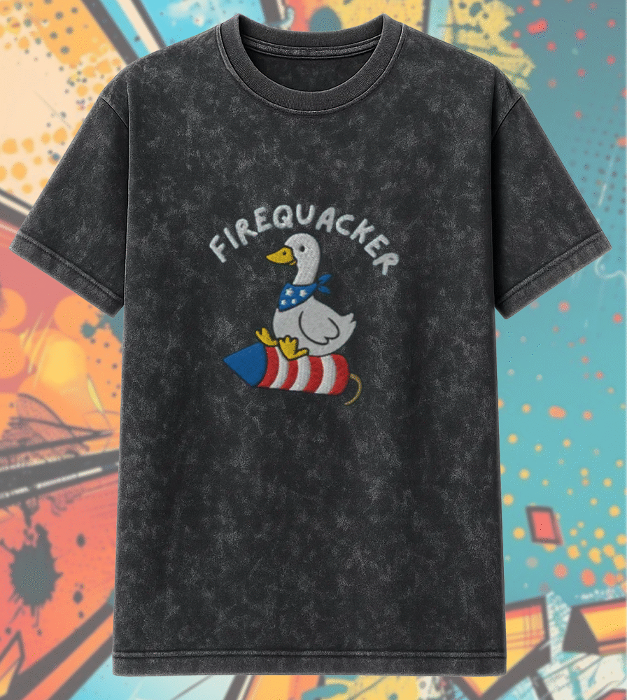 Embroidered Silly Goose 4th of July Acid Wash Shirt & Hoodie – Funny Patriotic USA Shirt, Gift for Her – Vintage Comfort Look