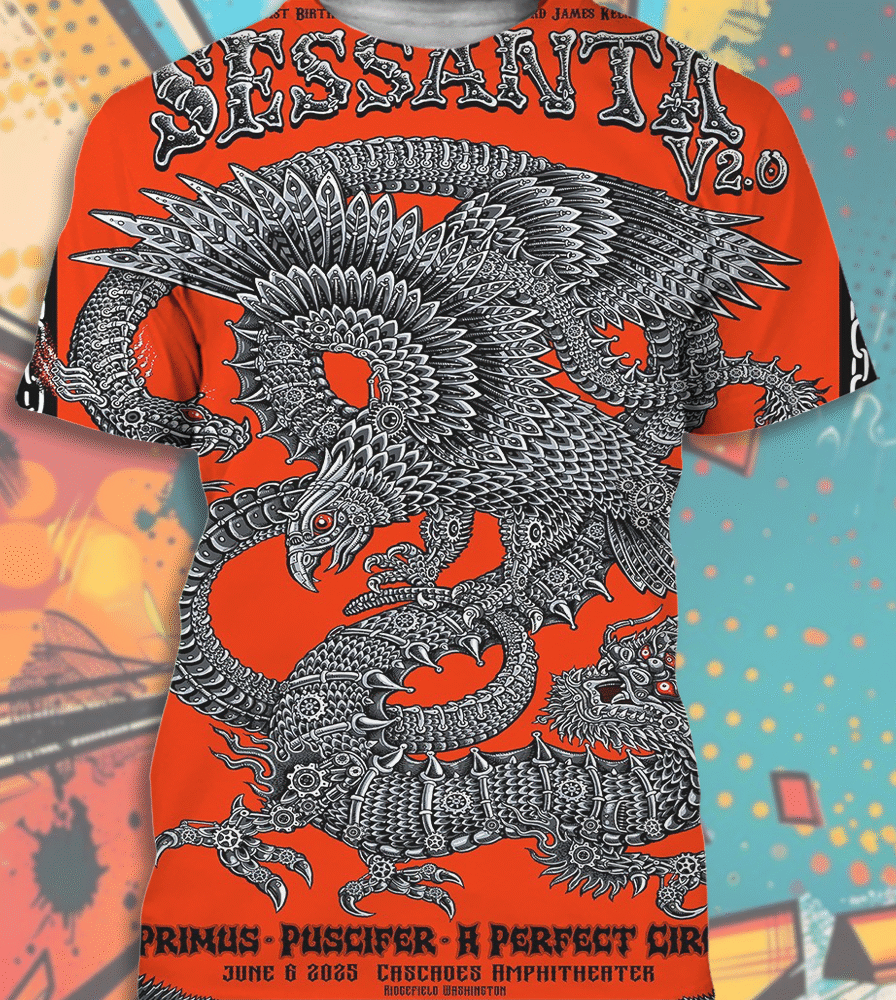 Sessanta V2.0 61st Birthday Tour Shirt – Emek 3D Dragon Art, June 6 2025 Cascades Amphitheater Tee, Hoodie, Tank Top, Long Sleeve