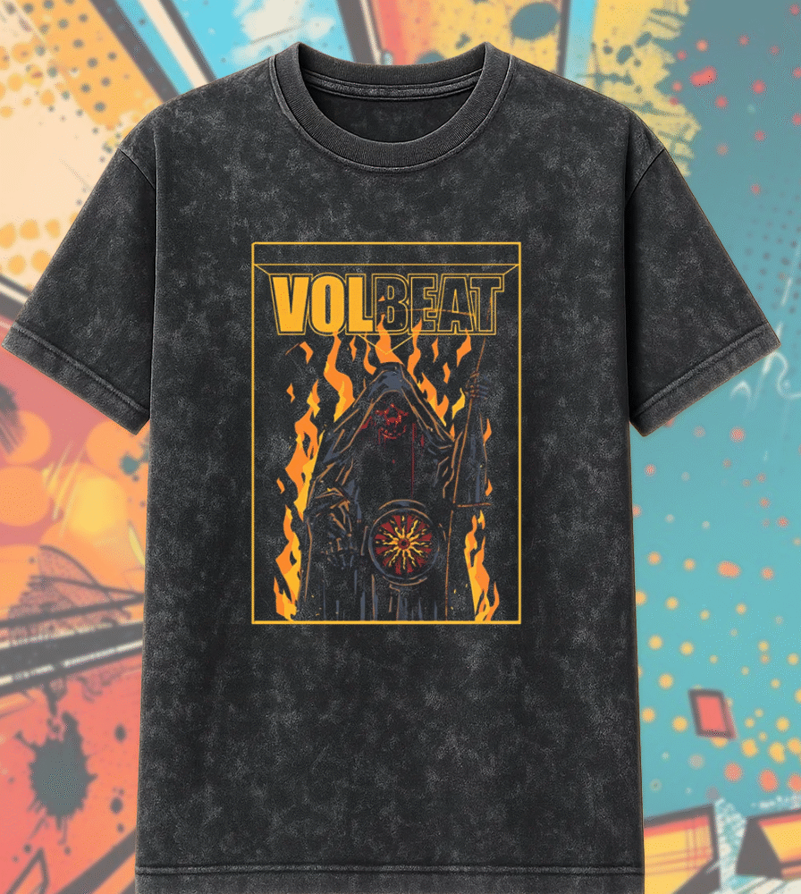 Volbeat x Metal Hammer Issue 401 Acid Wash T-Shirt – Exclusive Grim Reaper Metal Band Tee
