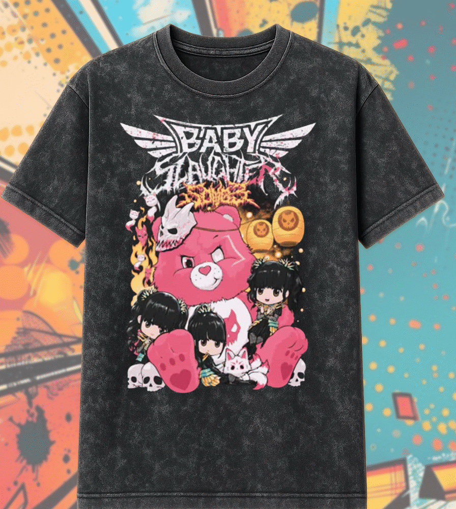 Babymetal x Slaughter To Prevail – Kawaii Brutality Crossover | Acid Wash T-Shirt & Hoodie | 2025 Fan Edition Merc