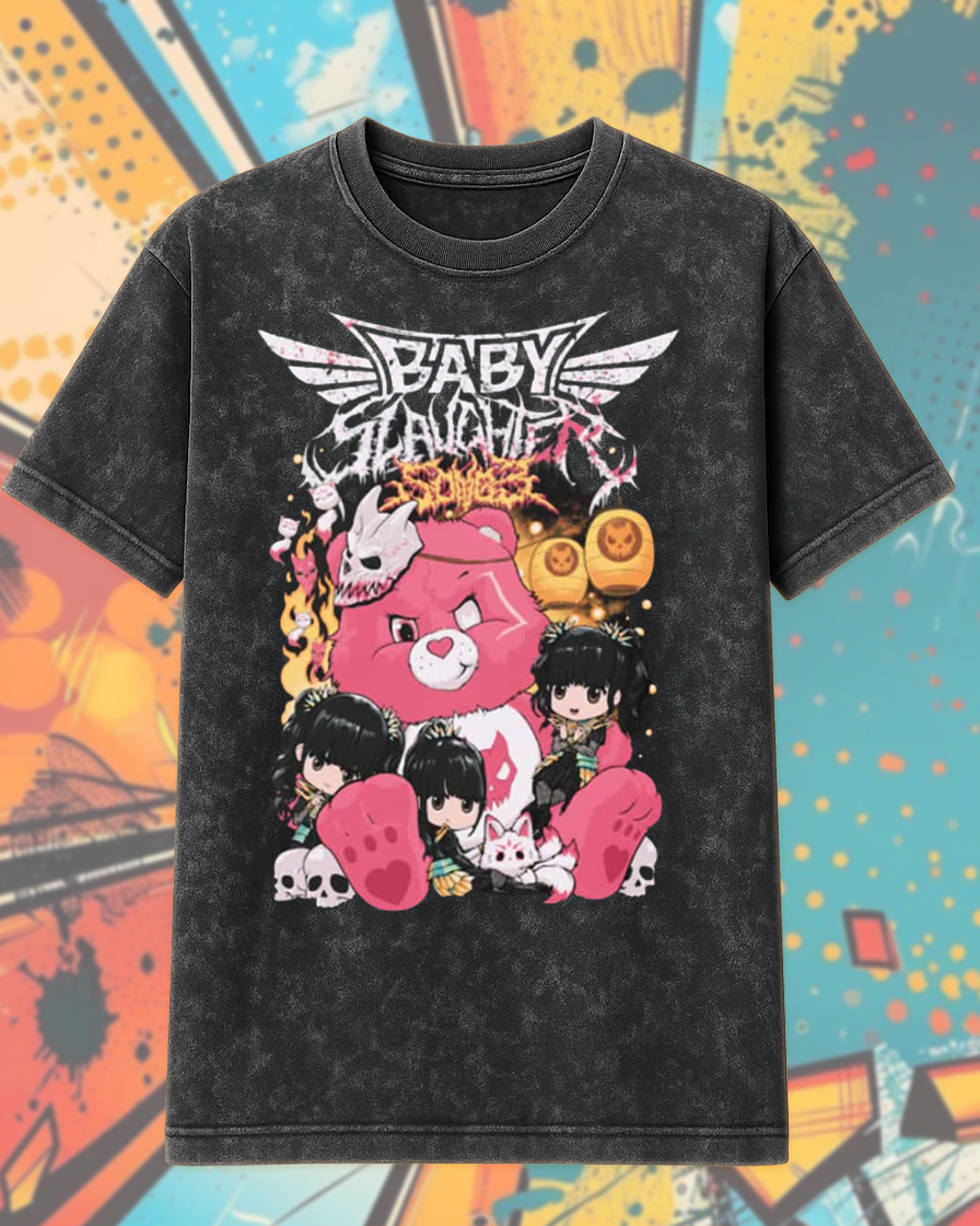 Babymetal x Slaughter To Prevail – Kawaii Brutality Crossover | Acid Wash T-Shirt & Hoodie | 2025 Fan Edition Merc