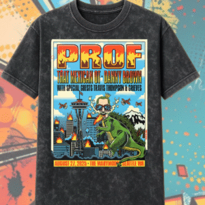Seattle Live 2025 – PROF ft. That Mexican OT, Danny Brown & Guests | August 27 Concert Art | Acid Wash T-Shirt & Hoodie