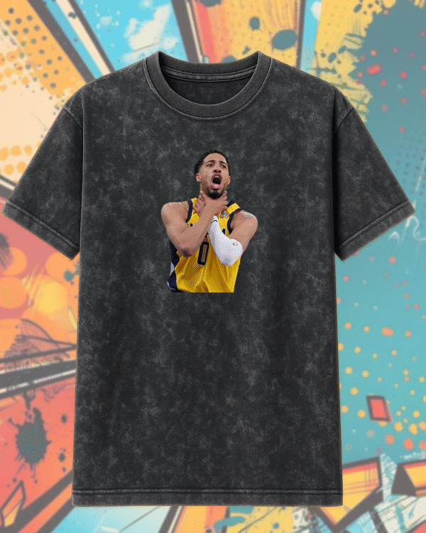 Tyrese Haliburton Choke Slam Shirt, NBA Playoffs 2025 Viral Meme Graphic, Acid Wash T-Shirt & Hoodie